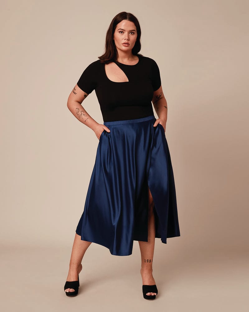 Plus size model wearing Anita Skirt by 11 Honoré Collection | Dia&Co | dia_product_style_image_id:205045
